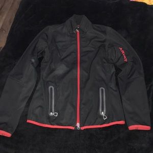 ariat light jacket black and red